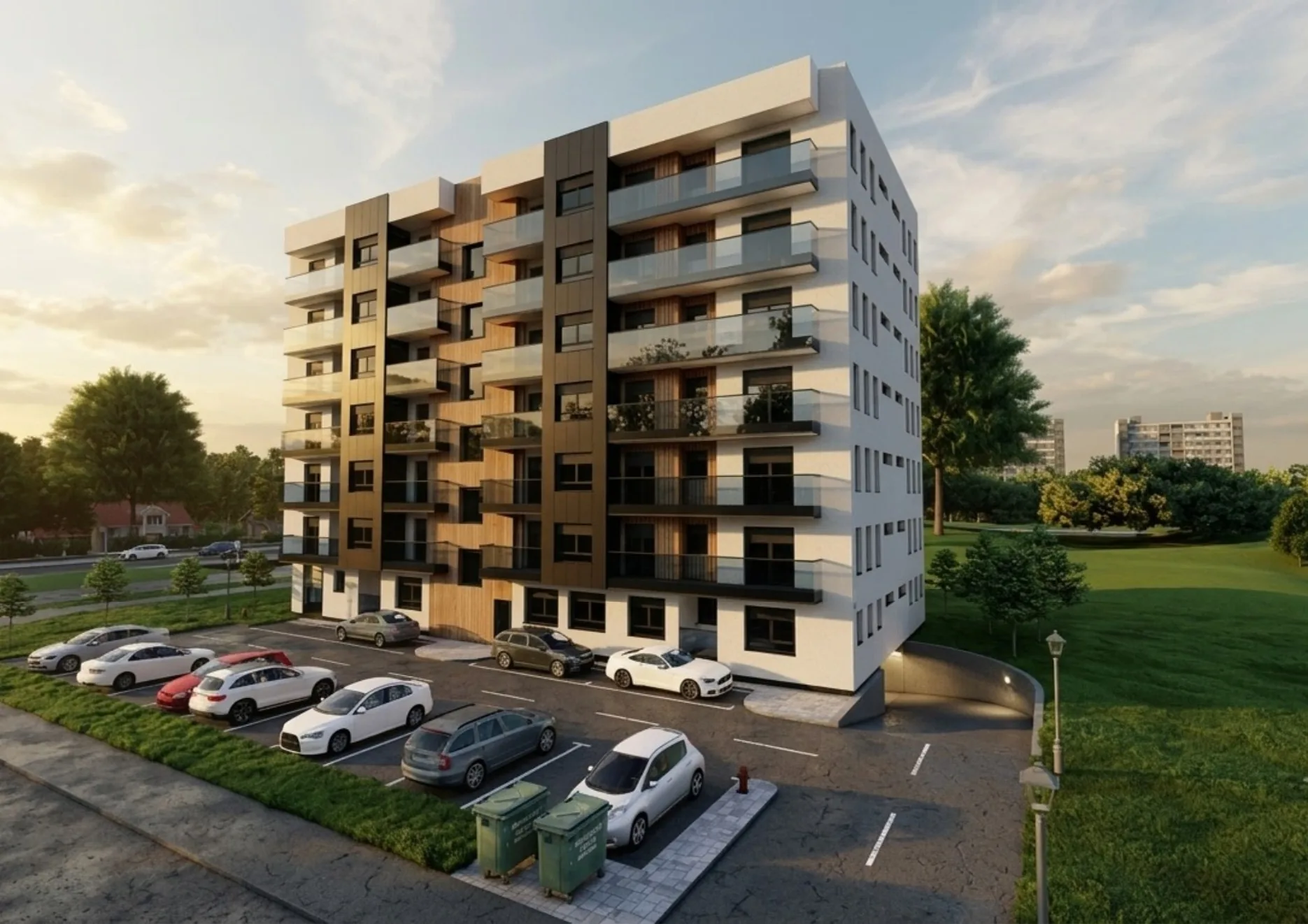 Dnevni arhitektonski render nove stambene zgrade u Pionirskoj